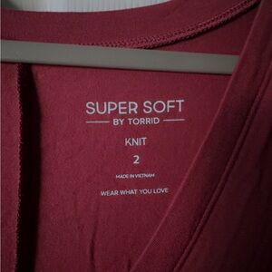 Torrid Super Soft Knit Top in Deep Red